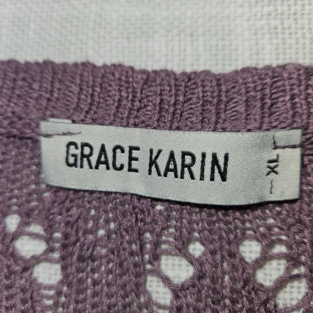 Grace Karin Womens Crochet Cardigan Size‎ XL Boho Cottagecore Romantic Soft Girl